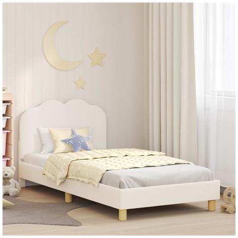 Struttura letto bambini con testata Crema 90 x 200 cm - Foto 2