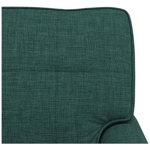 Chaise Lounge con cuscino Verde Scuro 91 x 157 x 91 cm Tessuto - Foto 9