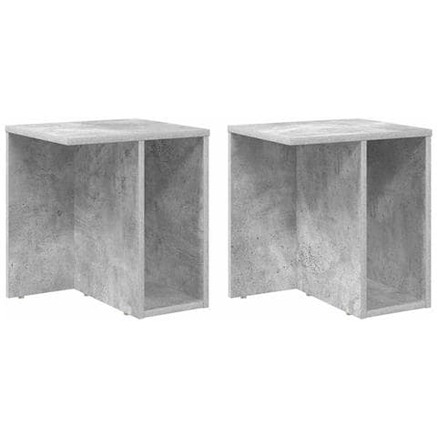 Tavolino 2 pcs Grigio cemento 37 x 32 x 40 cm Legno multistrato - Foto 1
