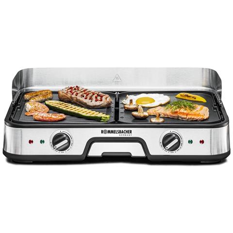 BBQ 2025 griglia di cottura elettrica Libera installazione 2000 W Nero, Acciaio inox - Foto 2