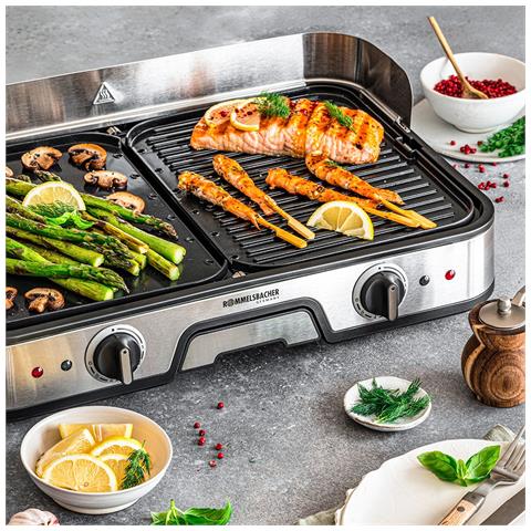 BBQ 2025 griglia di cottura elettrica Libera installazione 2000 W Nero, Acciaio inox - Foto 4