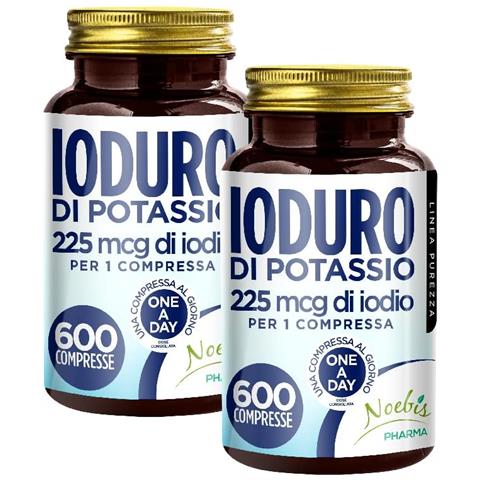 Ioduro di Potassio 225 mcg 600 Compresse - Iodio ad Alto Dosaggio - Tiroide, Metabolismo Energetico e Funzioni Cognitive (Confezione doppia) - Foto 1