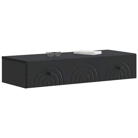 Tavolino da Parete Laterale Nero 87,5 x 34,5 x 17 cm - Foto 2