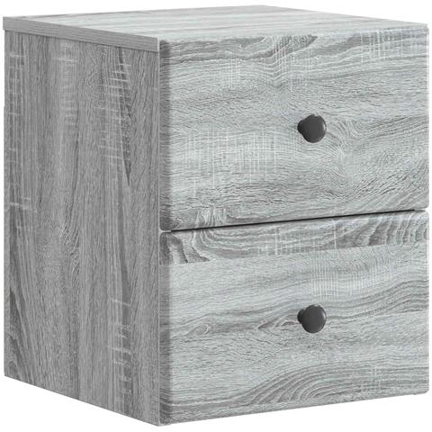 Mobiletto da notte a muro Grigio Sonoma 34,5 x 33 x 40 cm - Foto 1