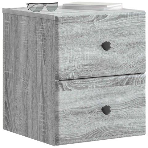 Mobiletto da notte a muro Grigio Sonoma 34,5 x 33 x 40 cm - Foto 2