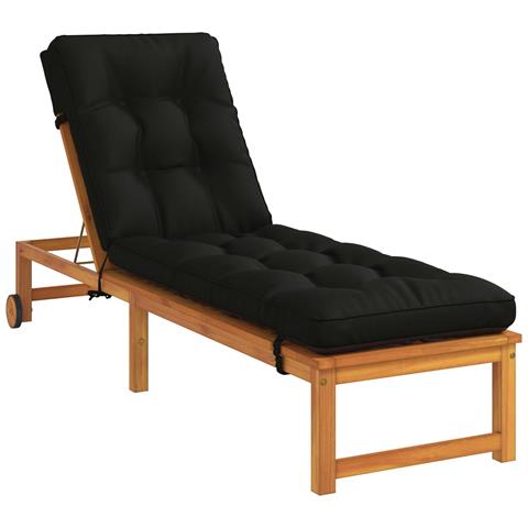 Cuscino per Lettino VIANEN 100% Poliestere Nero 200 x 50 x 8 cm - Foto 2
