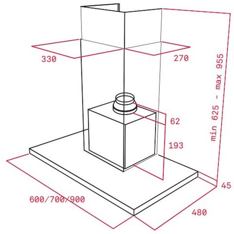 Cappa Classica Dsj750 70 Cm 380 M³ / h E Acciaio Inossidabile - Foto 3