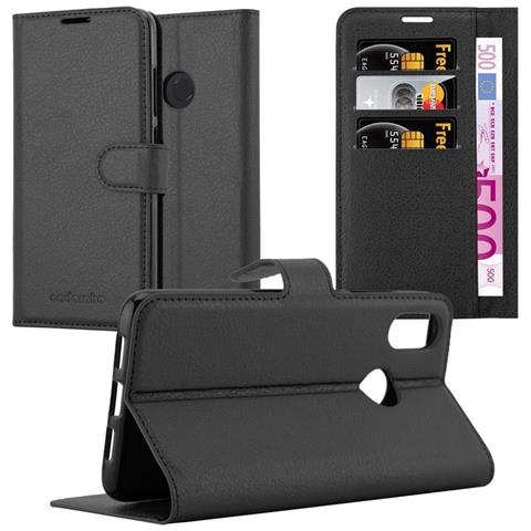 Custodia Compatibile Con Xiaomi Mi 8 In Nero Carbone - Coperchio Protettiva Con Chiusura Magnetica, Funzione Stand E Tasca Per Le Carte - Foto 1