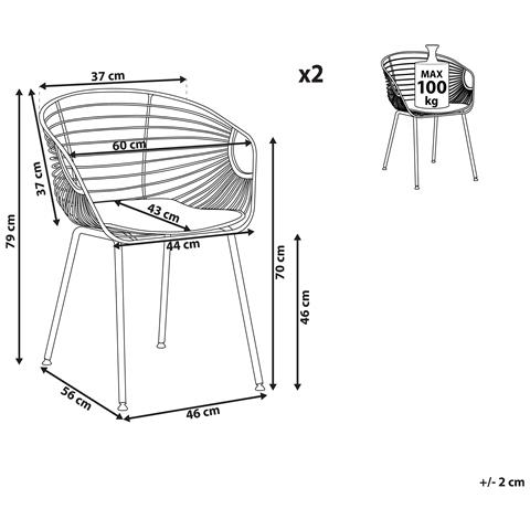 Set Di 2 Sedie In Metallo Nero Hoback - Foto 16