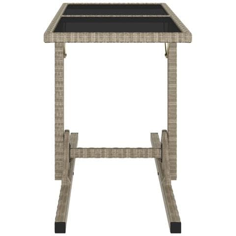 Tavolo Da Giardino Beige 110x53x72 Cm In Vetro E Polyrattan - Foto 5