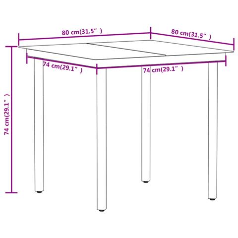 Set Mobili da Pranzo per Giardino 5 pz Nero - Foto 2