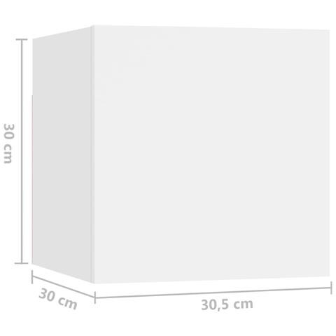 Set Mobili Porta TV 8 pz Bianco in Legno Multistrato - Foto 6