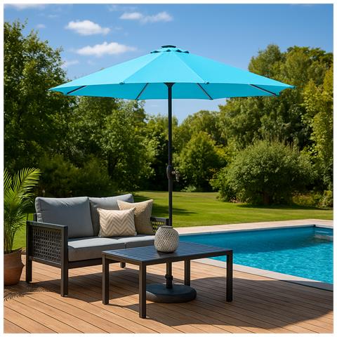 Manarola Ombrellone Rotondo Con Led Blu 2,92 X 2,92 M - Foto 5