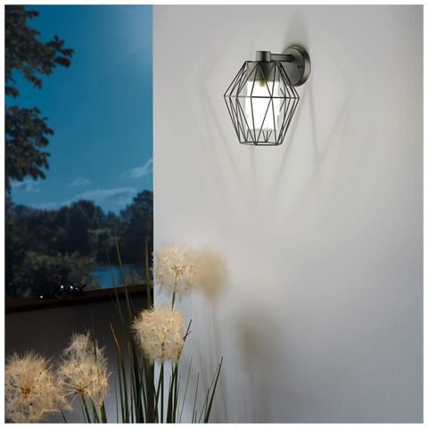 Applique Industrial Da Esterno Canove 1 Luce Acciaio Zincato Nero - Foto 1