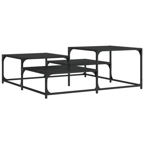 Tavolino Da Salotto Nero 107x107x40 Cm In Legno Multistrato - Foto 2