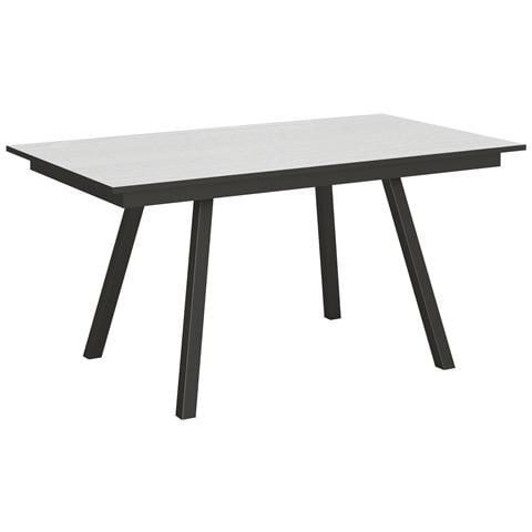 Tavolo Allungabile 90x160/220 Cm Mirhi Telaio Antracite - Bianco Frassino - Foto 6