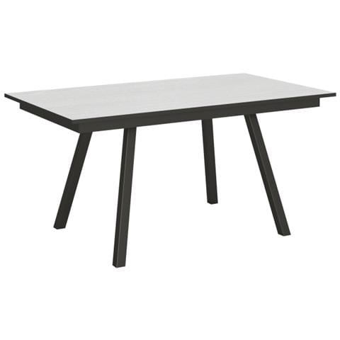 Tavolo Allungabile 90x160/220 Cm Mirhi Telaio Antracite - Bianco Frassino - Foto 1