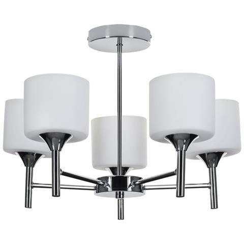 Lampadario Aje-mira 5p Bianco Argentato Metallo 40 W 47,5 X 34 X 47,5 Cm - Foto 2