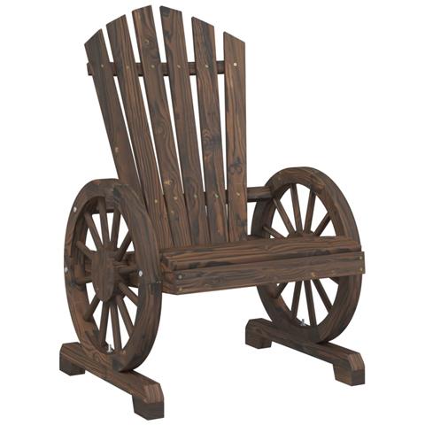 Sedia da Giardino Adirondack in Legno Massello di Abete - Foto 2