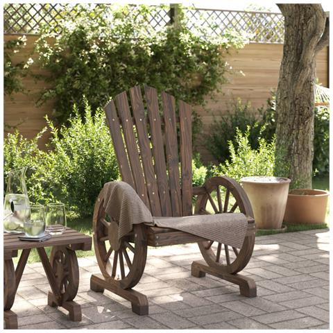 Sedia da Giardino Adirondack in Legno Massello di Abete - Foto 3