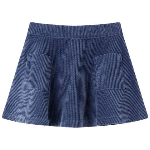 Gonna Da Bambina Con Tasche A Coste Blu Marino 128 - Foto 1