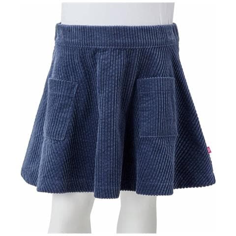 Gonna Da Bambina Con Tasche A Coste Blu Marino 128 - Foto 8