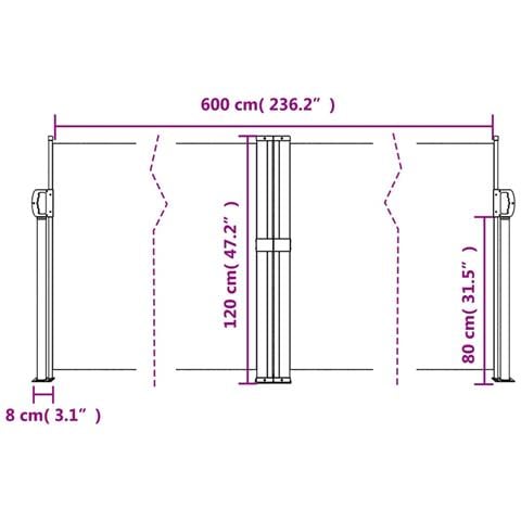 Tenda da Sole Laterale Retrattile Beige 120x600 cm - Foto 2