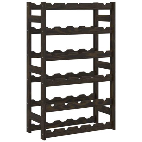 Portabottiglie Per 30 Bottiglie Nero Legno Massello Di Pino - Foto 1