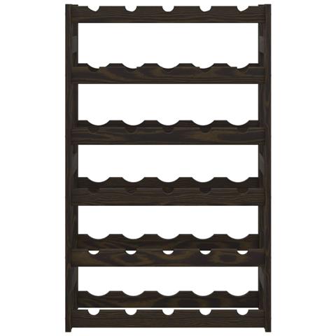 Portabottiglie Per 30 Bottiglie Nero Legno Massello Di Pino - Foto 2