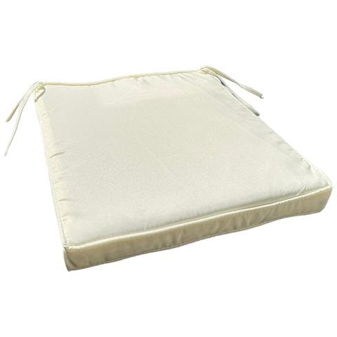 Cuscino Quadrato 40x40x5 Cm In Cotone Beige Sfoderabile Per Sedie Mango E Kiwi - Foto 1