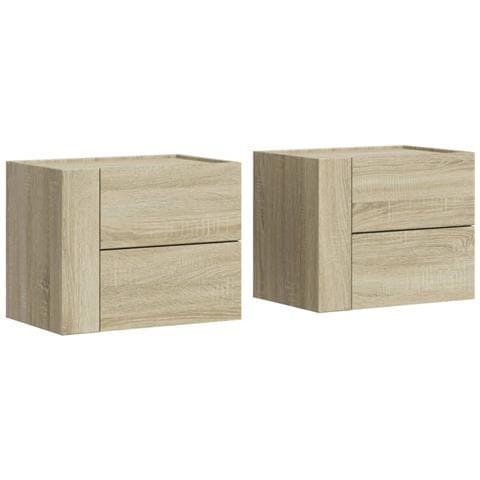 Comodini A Muro 2 Pz Rovere Sonoma 45x30x35 Cm - Foto 2