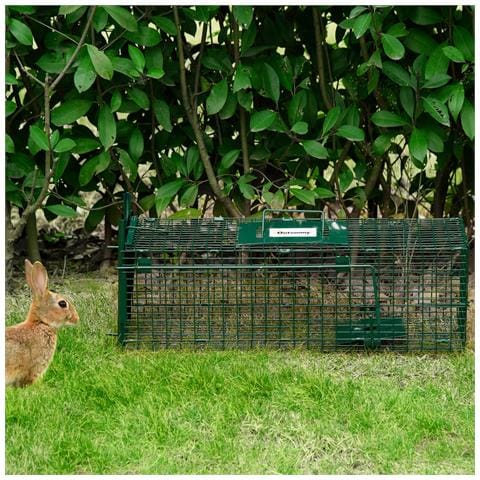 Gabbia Trappola Per Ratti, Topi E Nutrie Con Porta Singola, 60x18x20cm, Verde - Foto 2