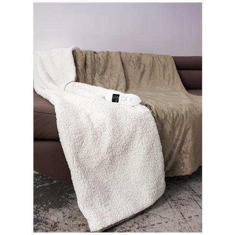 Plaid Termico Coperta Riscaldante Termocoperta Riscaldata Morbida Tinta Unita 180x140 Fango - Foto 1