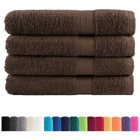 Asciugamani Premium SOLUND 4 pz Marroni 100x200 cm 600gsm - Foto 2