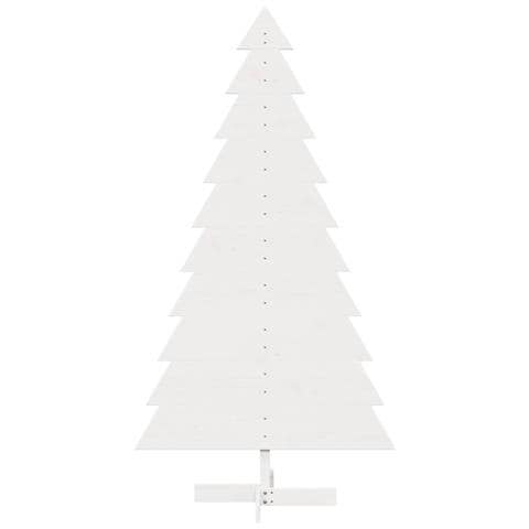 Albero Di Natale Decorativo Bianco 180cm Legno Massello Di Pino - Foto 3