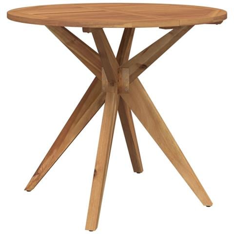 Tavolo Da Giardino Rotondo 85x75cm In Legno Massello Di Acacia - Foto 2