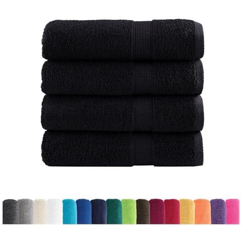 Asciugamani Premium Solund 4 Pz Neri 50x100 Cm 600 G /m - Foto 2