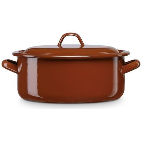 Briebe Terra Pentola Induzione 10cm, Casseruola 0,45 L Con Coperchio Acciaio Smaltato Vintage - Foto 1