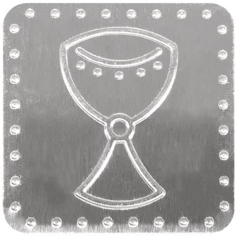 Placca In Metallo Calice Con Punto Adesivo 4x4cm 8pz - Foto 1