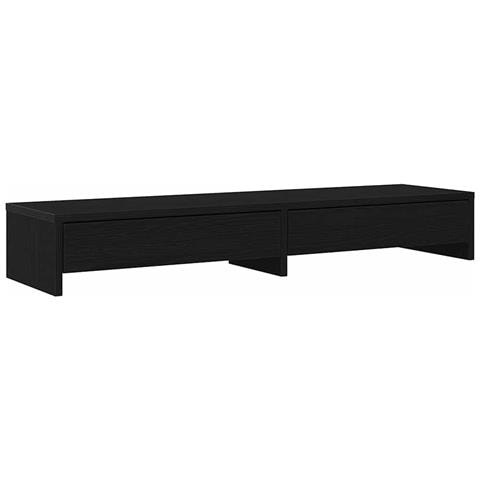 Supporto Monitor Con Cassetti Rovere Nero 100x27x15 Cm - Foto 2