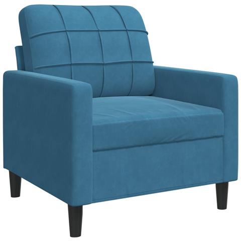 Poltrona Blu 60 Cm Velluto - Foto 2