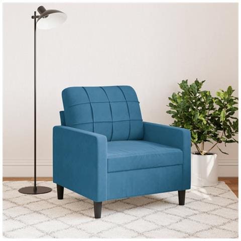 Poltrona Blu 60 Cm Velluto - Foto 3