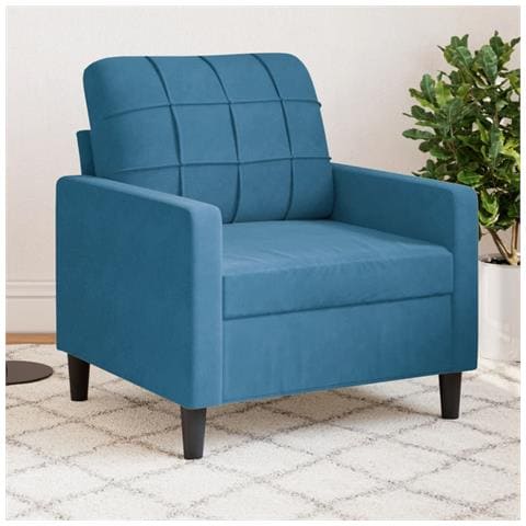 Poltrona Blu 60 Cm Velluto - Foto 1