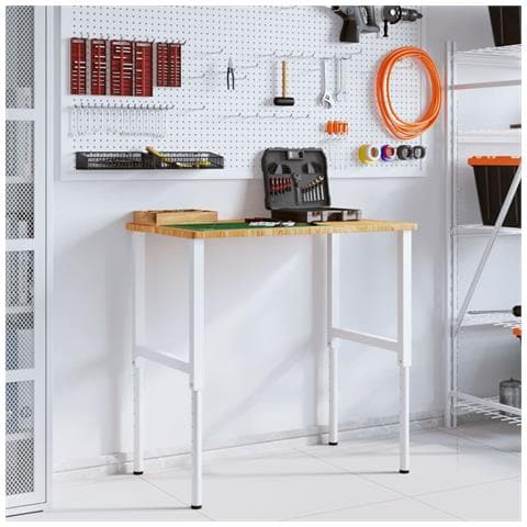 Banco Lavoro Marrone Chiaro 100x60x(71,5-98cm Legno Di Rovere - Foto 3