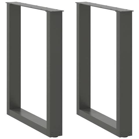 Gambe Tavolo Pranzo A U 2 Pz Antracite 70x(72-73) Cm Acciaio - Foto 1
