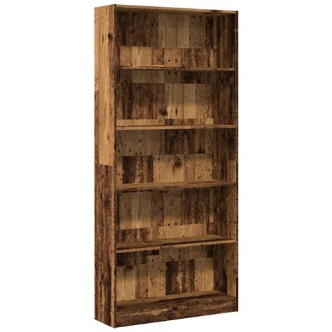 Libreria Legno Antico 80x24x176 Cm In Legno Multistrato - Foto 2