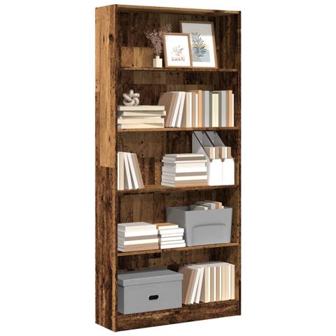 Libreria Legno Antico 80x24x176 Cm In Legno Multistrato - Foto 1
