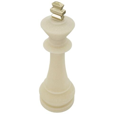 Scultura Scacchi 1 - Bianco - Poliresina - 13x13x41 Cm - Foto 2