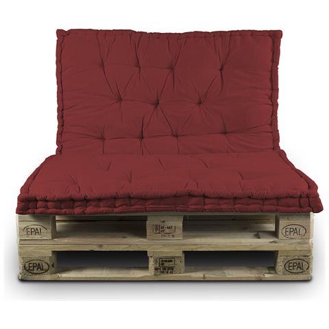 Cuscino Mattonella Per Seduta-schienale Divani Pallet Cuscino Per Bancale 80x120 Bordeaux - Foto 2