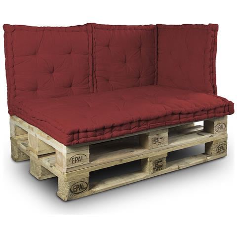 Cuscino Mattonella Per Seduta-schienale Divani Pallet Cuscino Per Bancale 80x120 Bordeaux - Foto 1